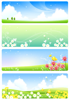 Summer countryside scenery Vector -2