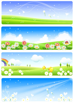 Vector Summer countryside scenery