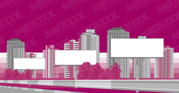 city building blank billboard Vector material