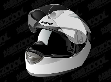 realistic motorcycle helmet Vector 