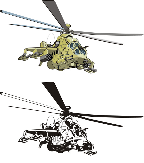 Combat helicopters - Doe - Vector