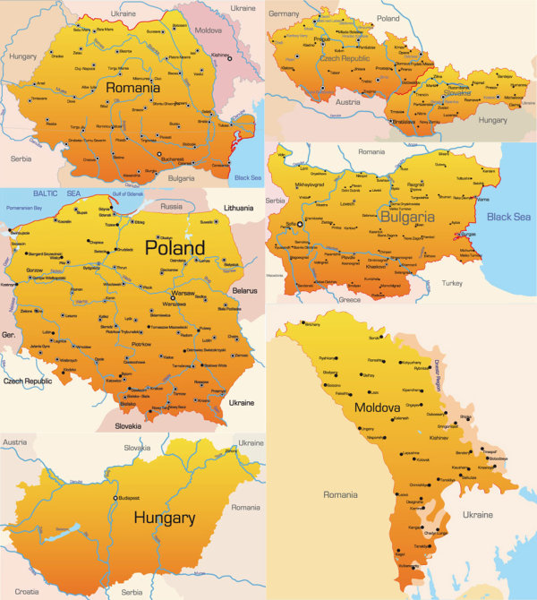 Eastern Europe Geographic Map - Vector