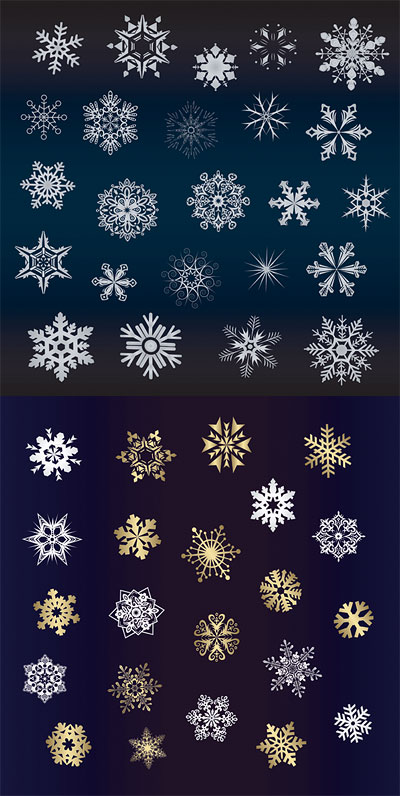 A variety of beautiful snow Vector