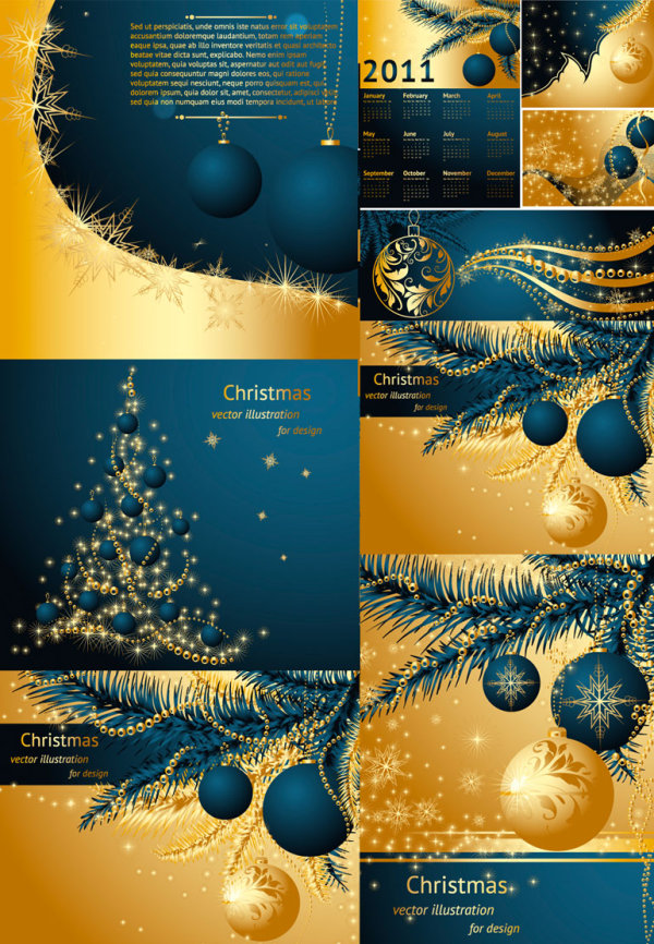 Golden Christmas 2011 Vector