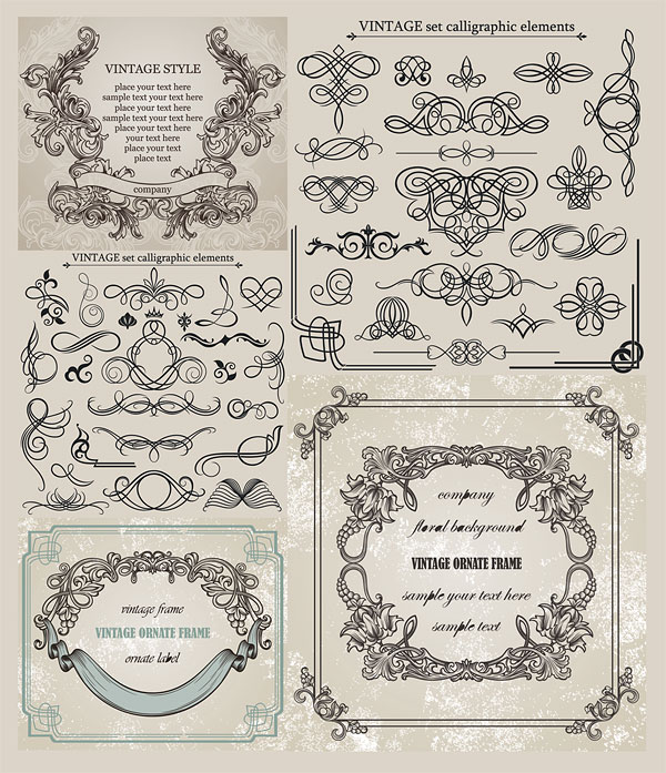 European classic lace pattern vector material