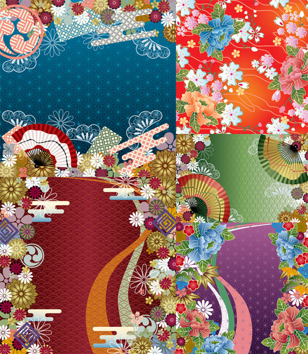 Japanese Wind Vector background patterns
