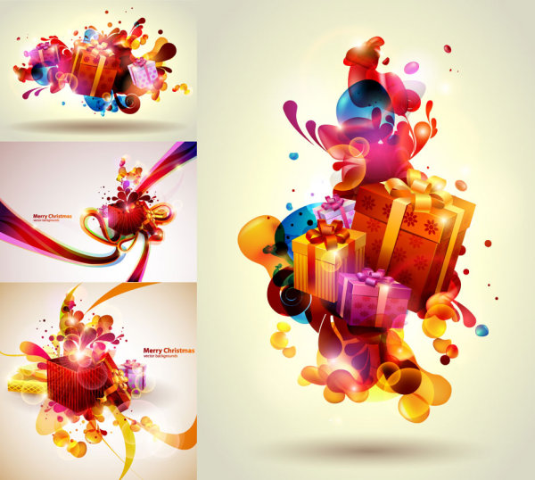 Colorful Christmas gifts Vector