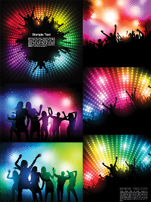 The trend of party figures silhouette vector material