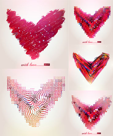 Abstract heart-shaped pattern vector material