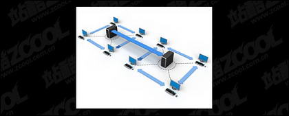 3D computer network connecting picture material -3