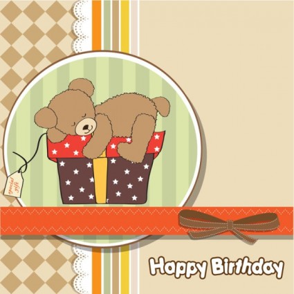 Cartoon,cute,birthday cards,Winnie,gifts,gift boxes,happy,birthday,bow ...