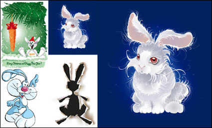Cute cartoon rabbit image - Vector