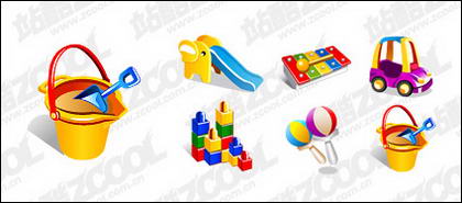 Vector material supplies baby toys