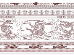 The nine dragon wall mural vector material